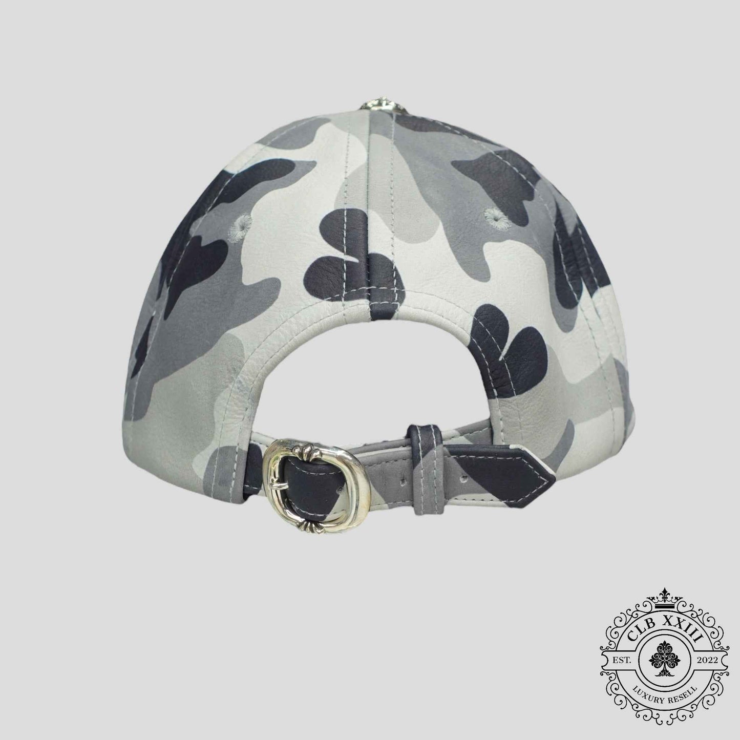 Chrome Hearts Leather Star Patch 6 Panel Hat in Winter Camo