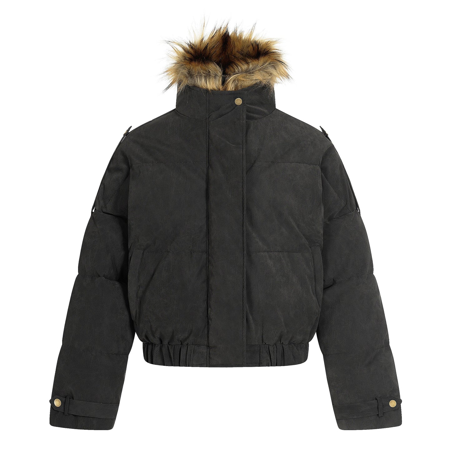 Nordic Trail | Faux Suede Puffer with Fur Lining - Luxuryurbanwear
