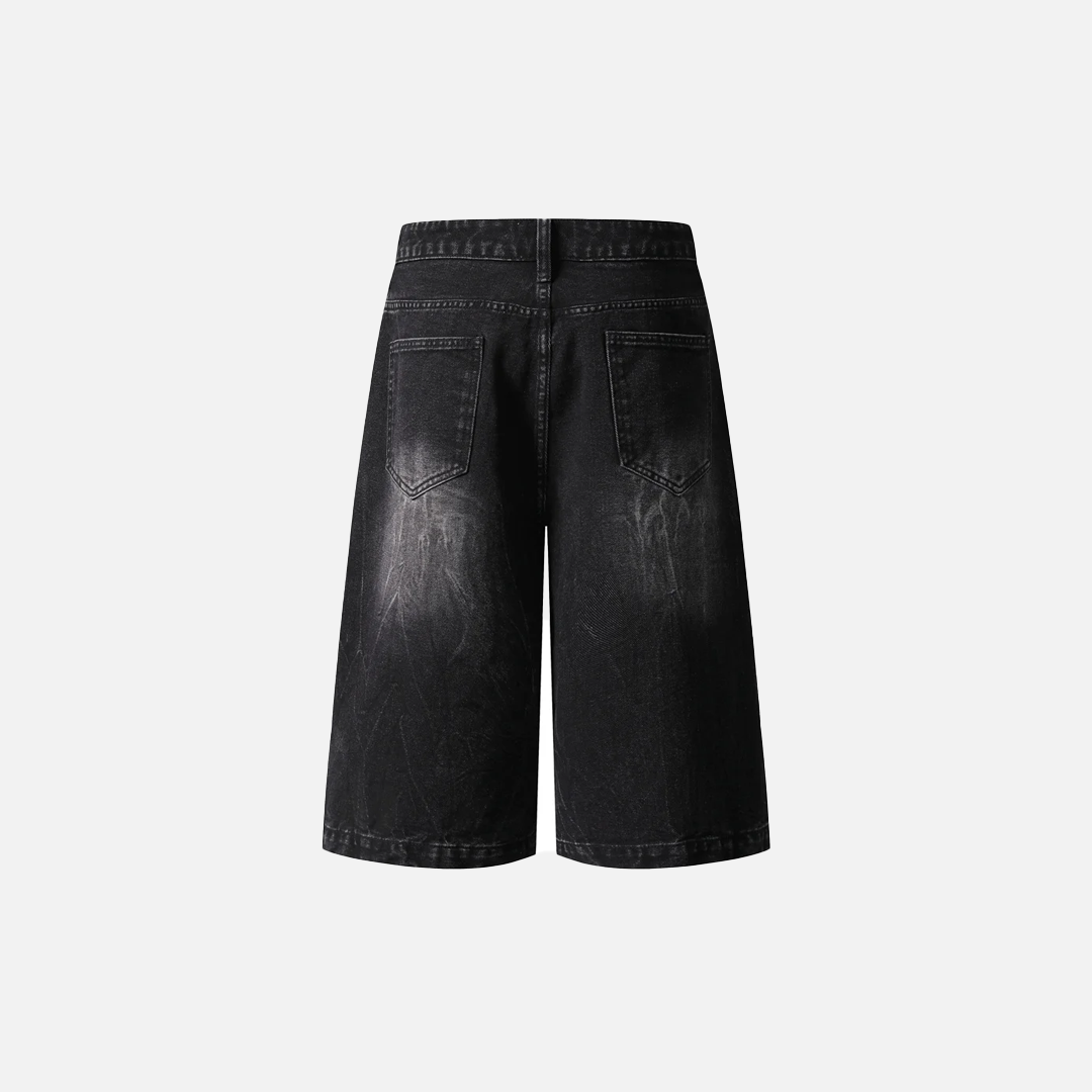 Flattering Black Distressed Ripped Denim Short - Luxuryurbanwear