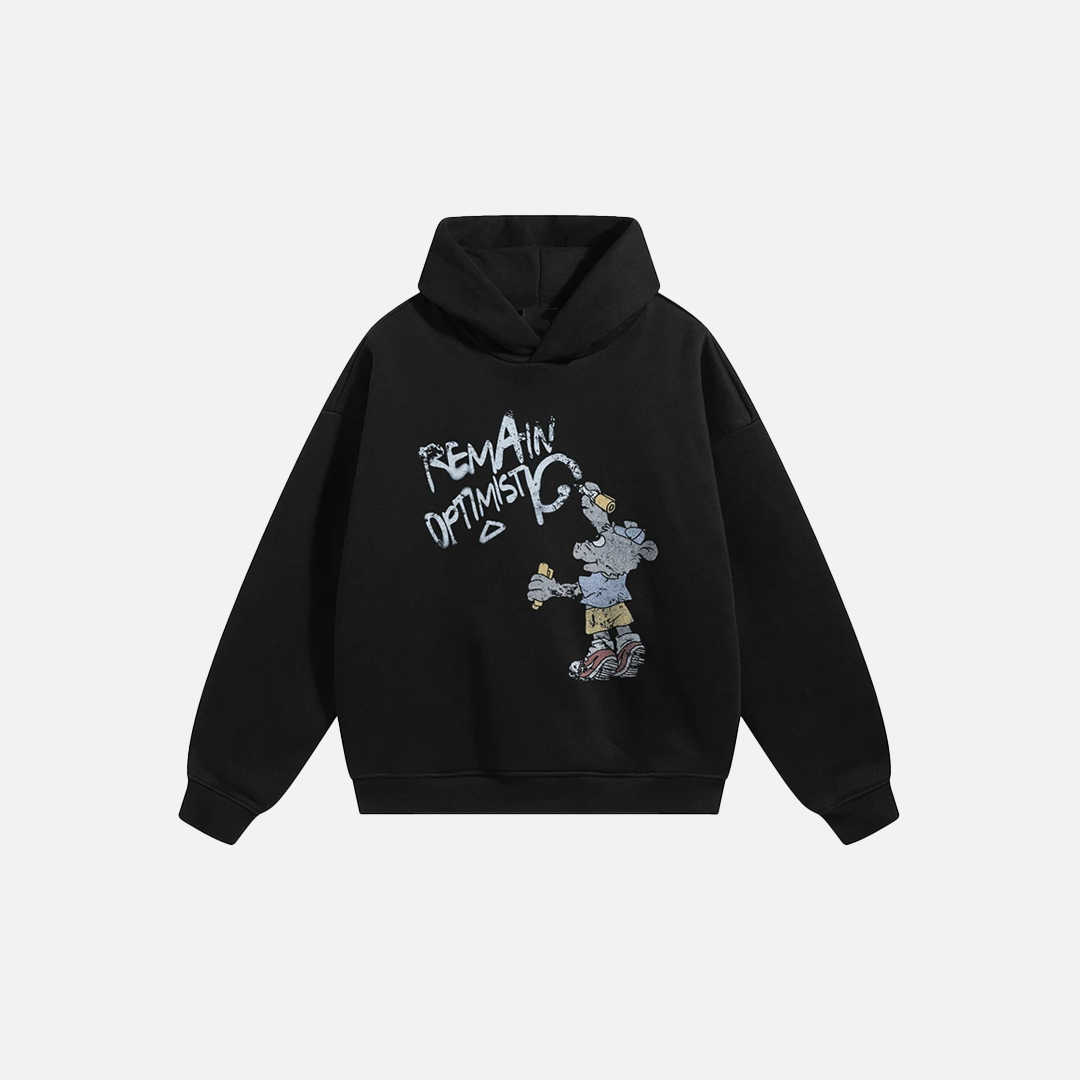 Optimistic Funny Cartoon Graphic Hoodie - Luxuryurbanwear