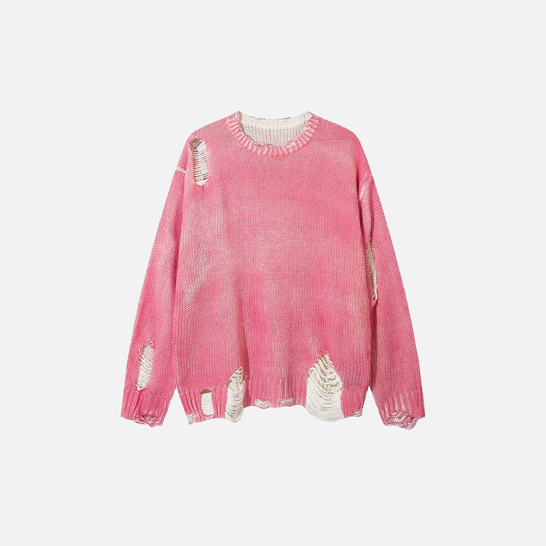 Vintage Distressed Loose Knitwear Sweater - Luxuryurbanwear