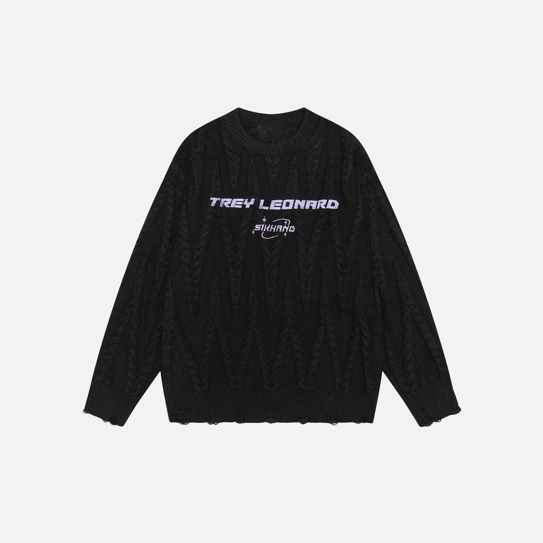 Streetwear Twisted Crewneck Loose Fit Sweater - Luxuryurbanwear