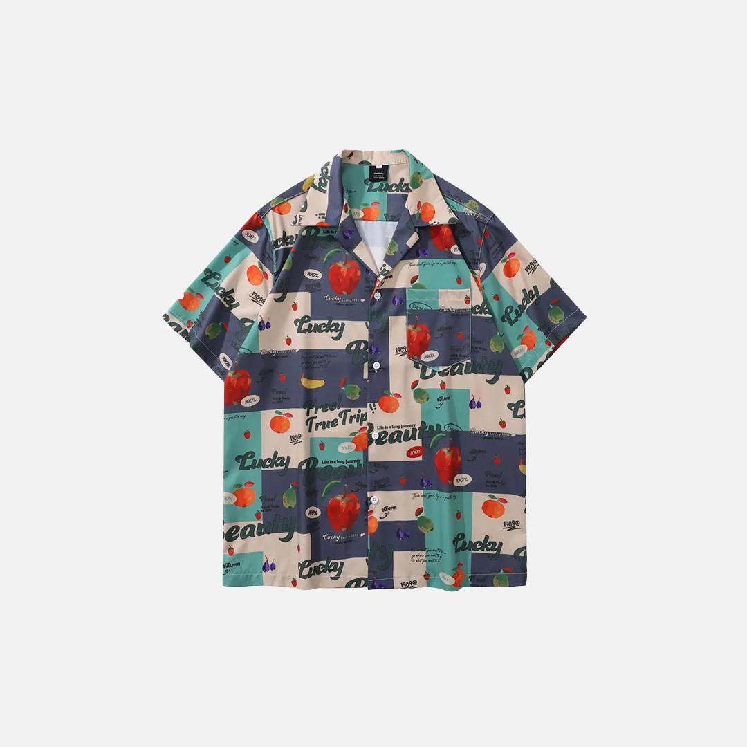Cool Summer Fruit Graphic Short Sleeve Shirt - Luxuryurbanwear