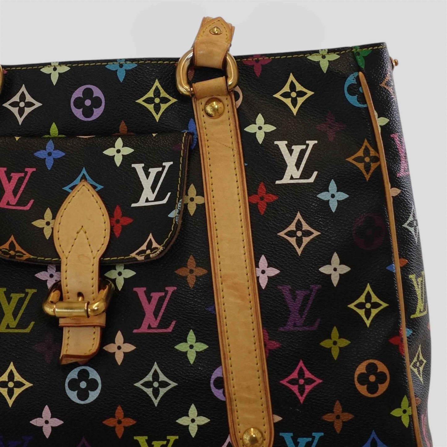 Louis Vuitton x Takashi Murakami Aurelia MM Monogram Purse in Black