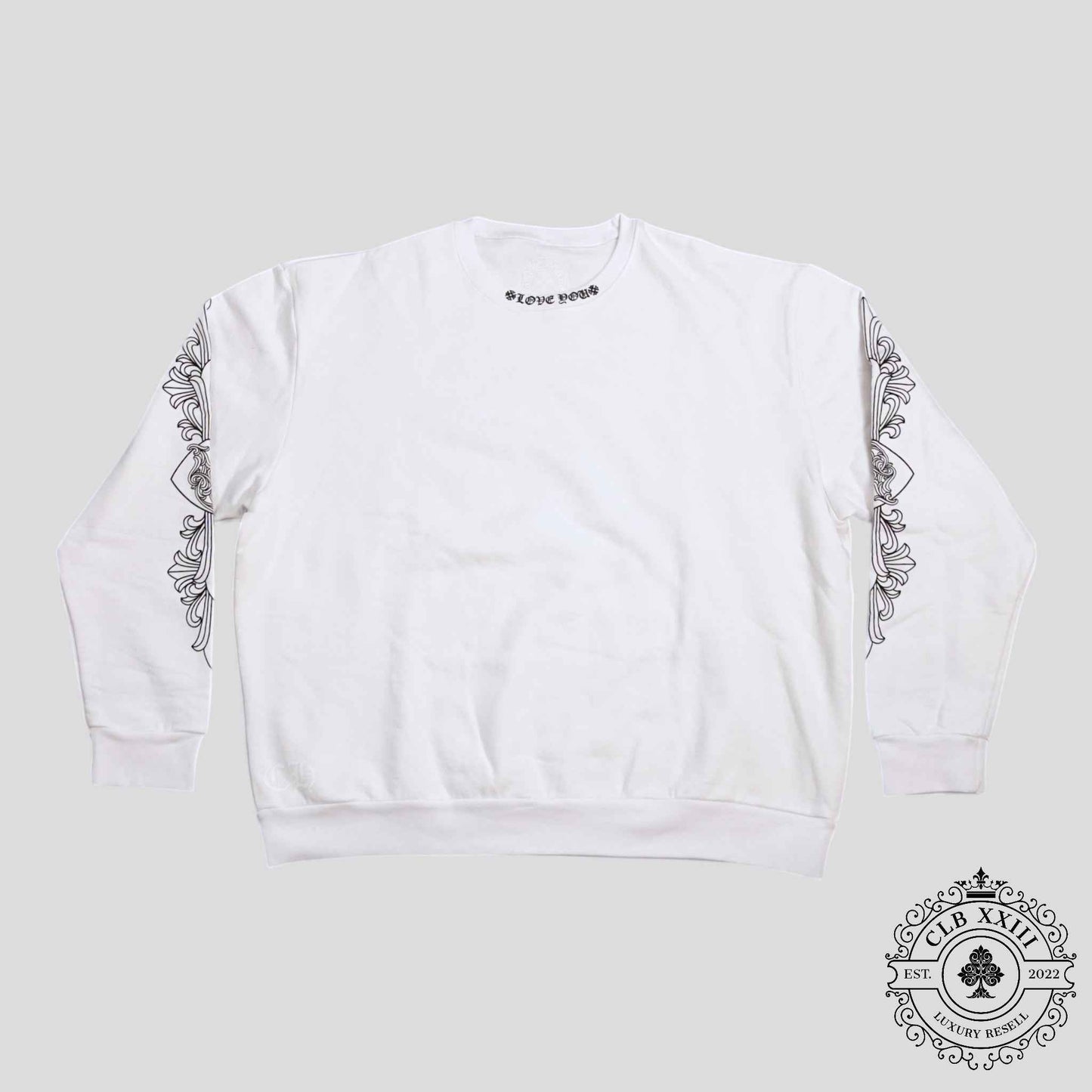 Chrome Hearts Love You Crewneck in White