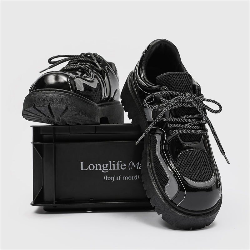 MLB LTHR-17 Reflective Chunky Boots - Luxuryurbanwear