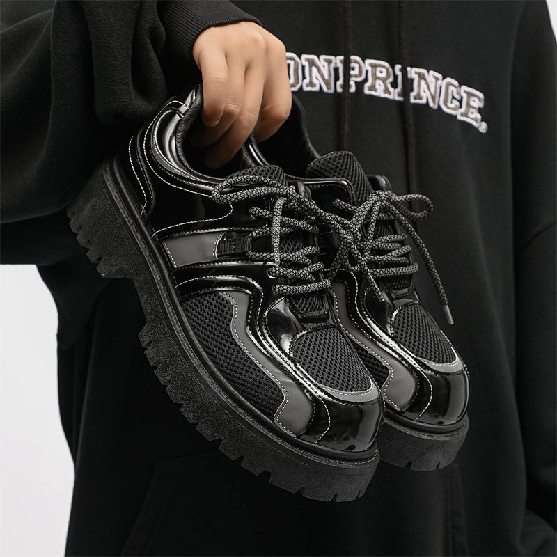 MLB LTHR-17 Reflective Chunky Boots - Luxuryurbanwear