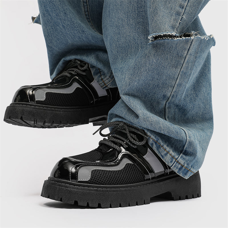 MLB LTHR-17 Reflective Chunky Boots - Luxuryurbanwear