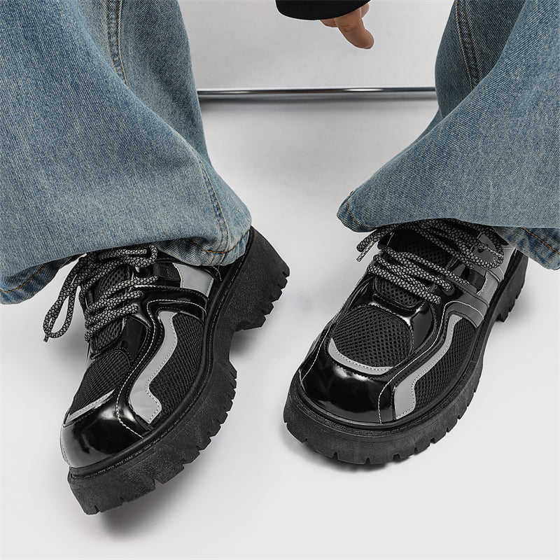 MLB LTHR-17 Reflective Chunky Boots - Luxuryurbanwear