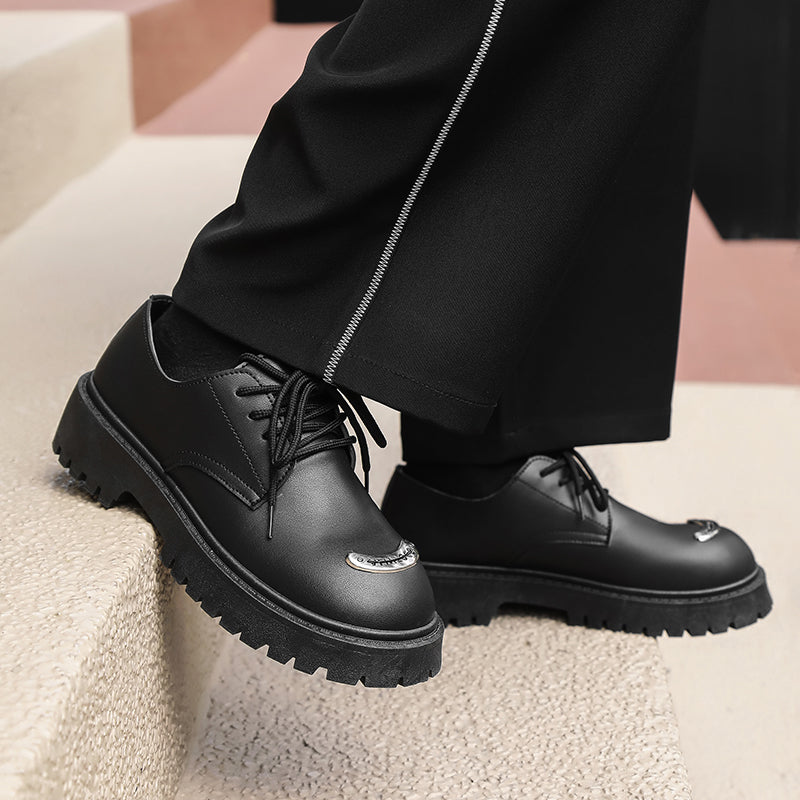 MLB LTHR-18 Metal-Plated Combat Boots - Luxuryurbanwear
