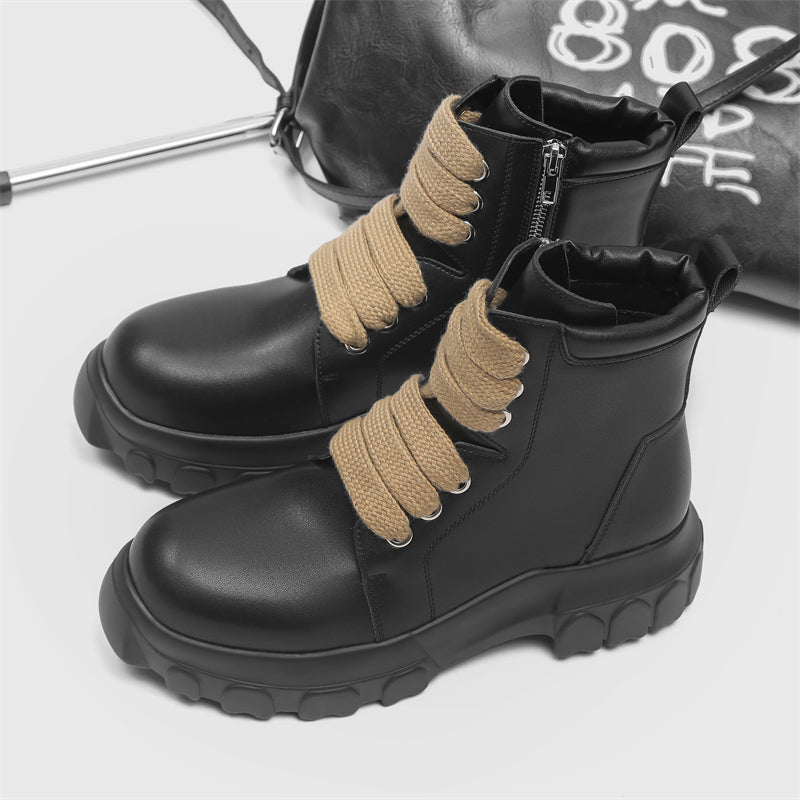 MLB LTHR-02 High-Top Combat Boots - Luxuryurbanwear