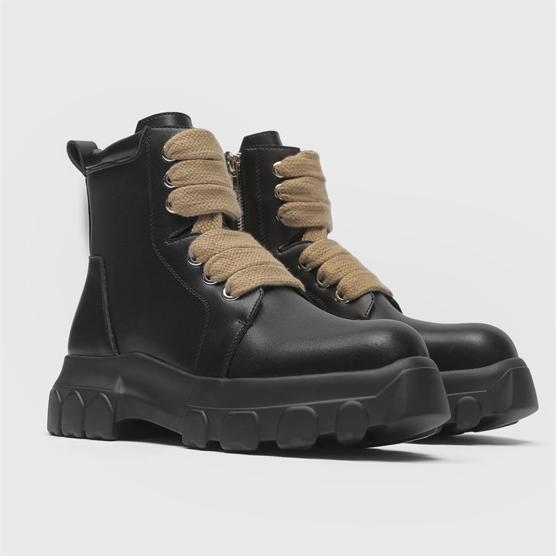 MLB LTHR-02 High-Top Combat Boots - Luxuryurbanwear