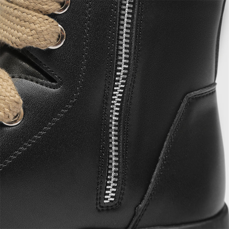 MLB LTHR-02 High-Top Combat Boots - Luxuryurbanwear