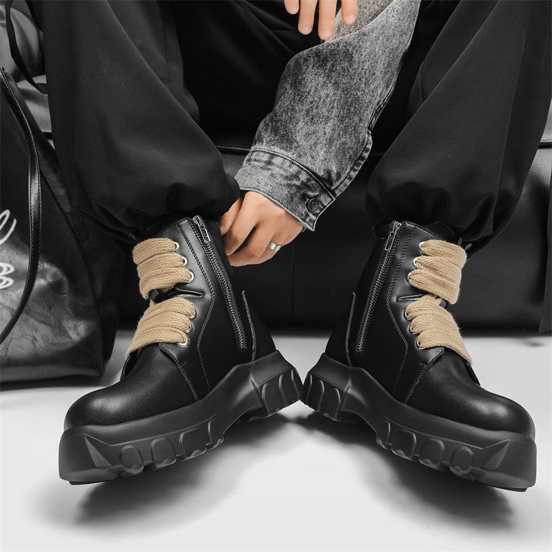 MLB LTHR-02 High-Top Combat Boots - Luxuryurbanwear