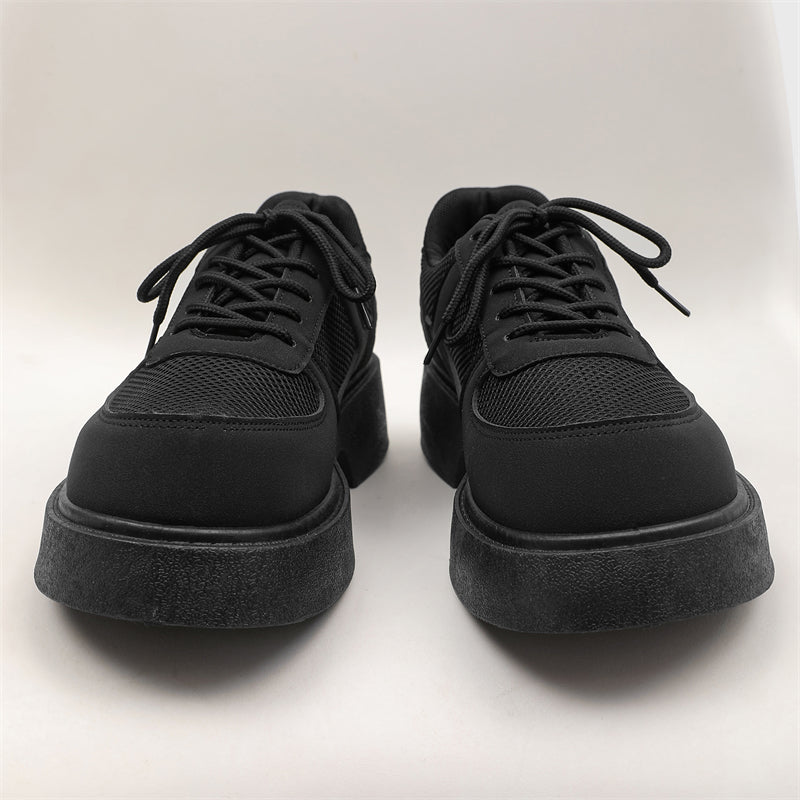 MLB LTHR-20 Chunky Platform Mesh-Detail Boots - Luxuryurbanwear