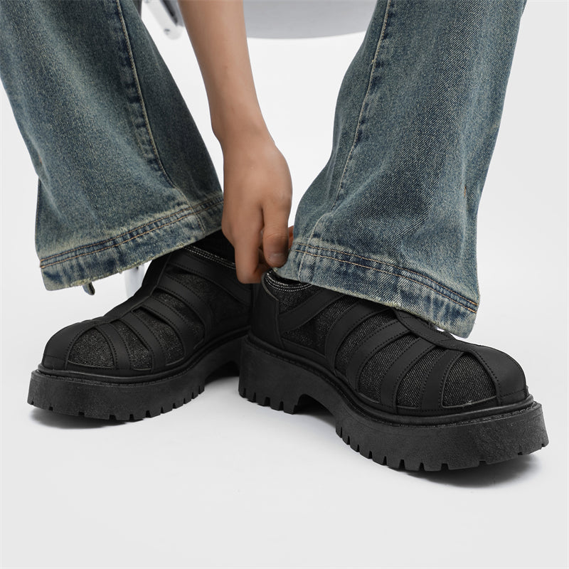 MLB LTHR-19 Chunky Platform Boots - Luxuryurbanwear