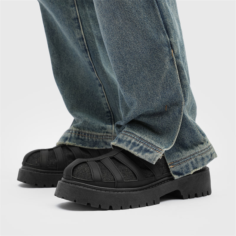 MLB LTHR-19 Chunky Platform Boots - Luxuryurbanwear