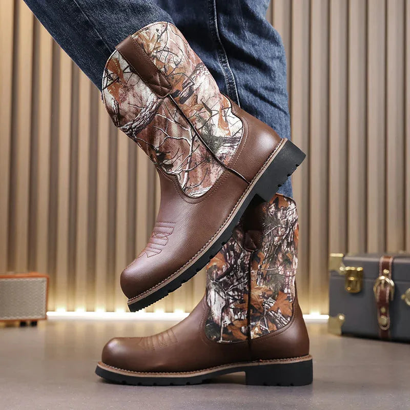 LUW Camo Western Cowboy Boots - Luxuryurbanwear