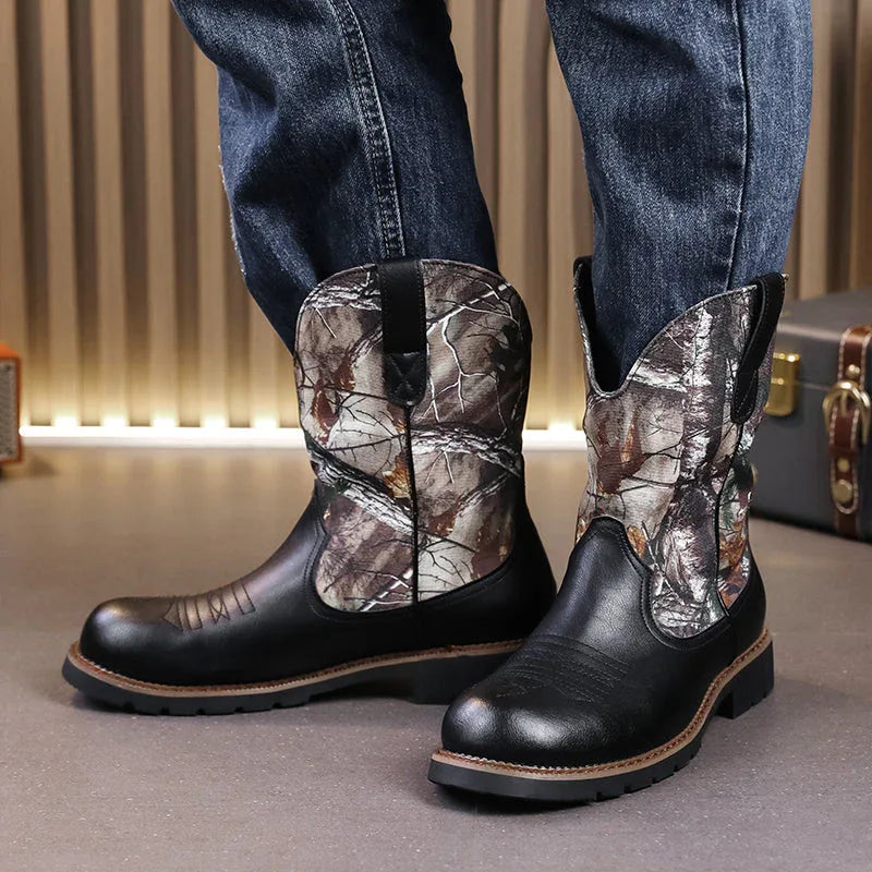 LUW Camo Western Cowboy Boots - Luxuryurbanwear