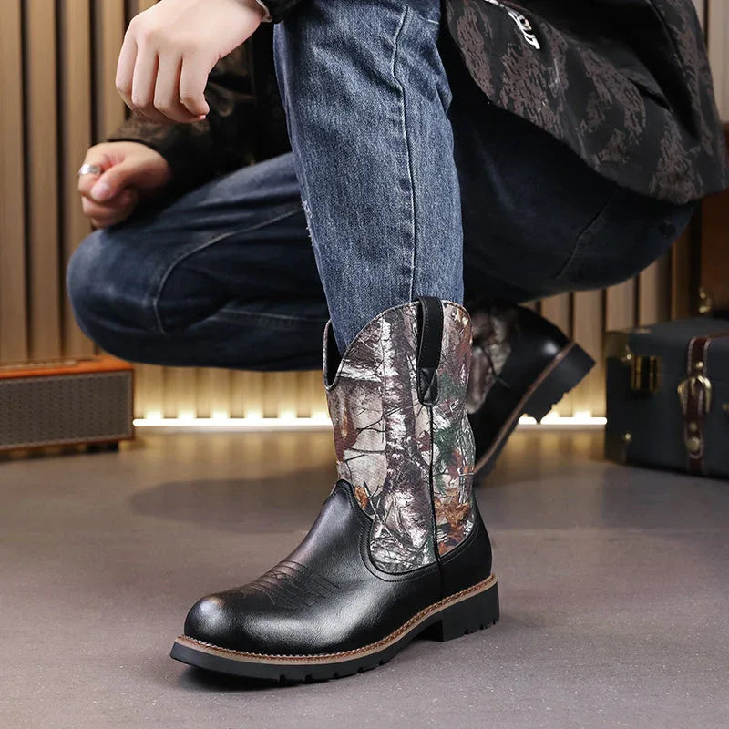 LUW Camo Western Cowboy Boots - Luxuryurbanwear