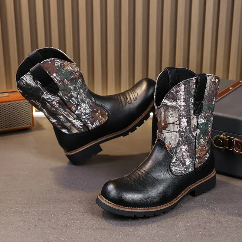 LUW Camo Western Cowboy Boots - Luxuryurbanwear