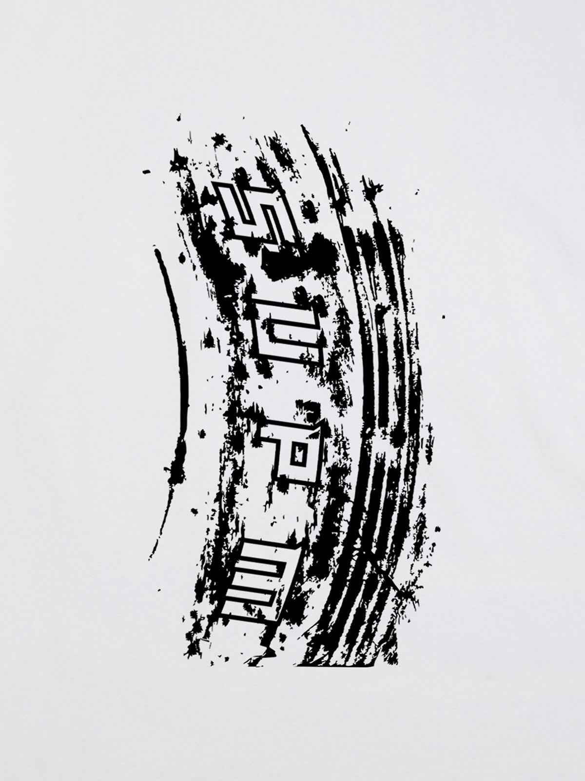 Tire Print Lettering T-Shirt