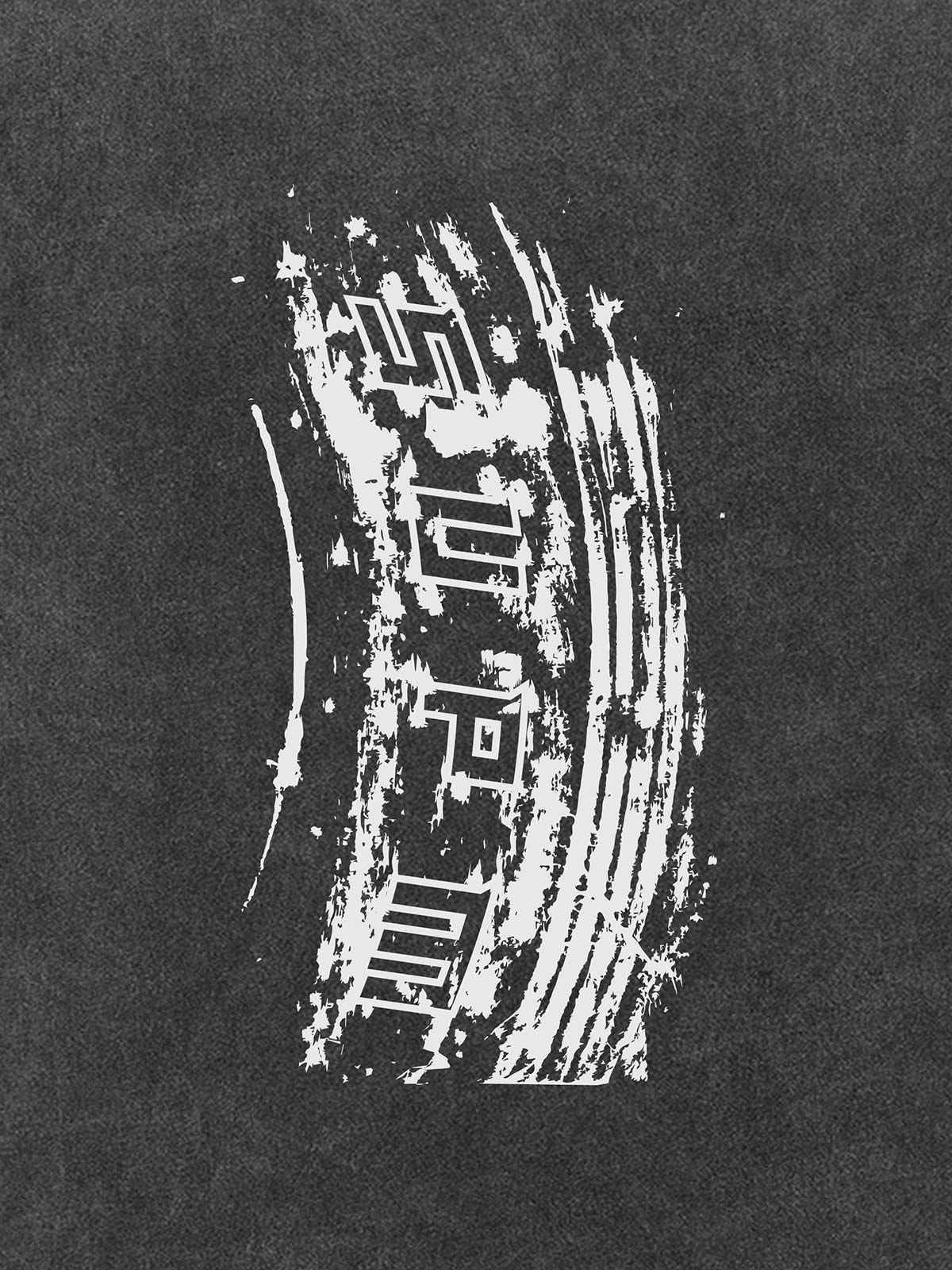 Tire Print Lettering T-Shirt