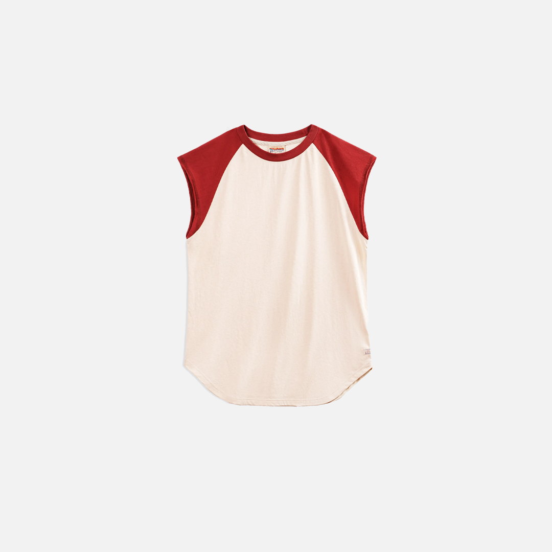 Retro Red White Preppy Sleeveless T-Shirt - Luxuryurbanwear
