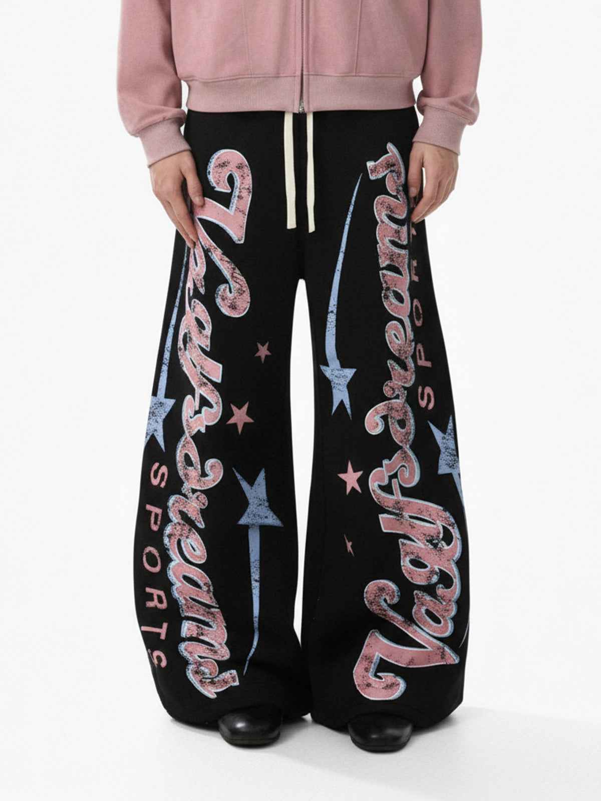Retro Graphic Fleece-Lined Barrel Sweatpants