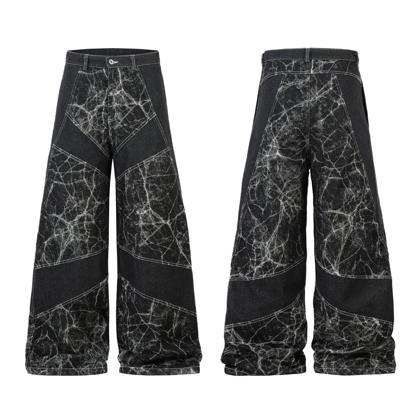 Cracked Panel Washed | Wide Jeans