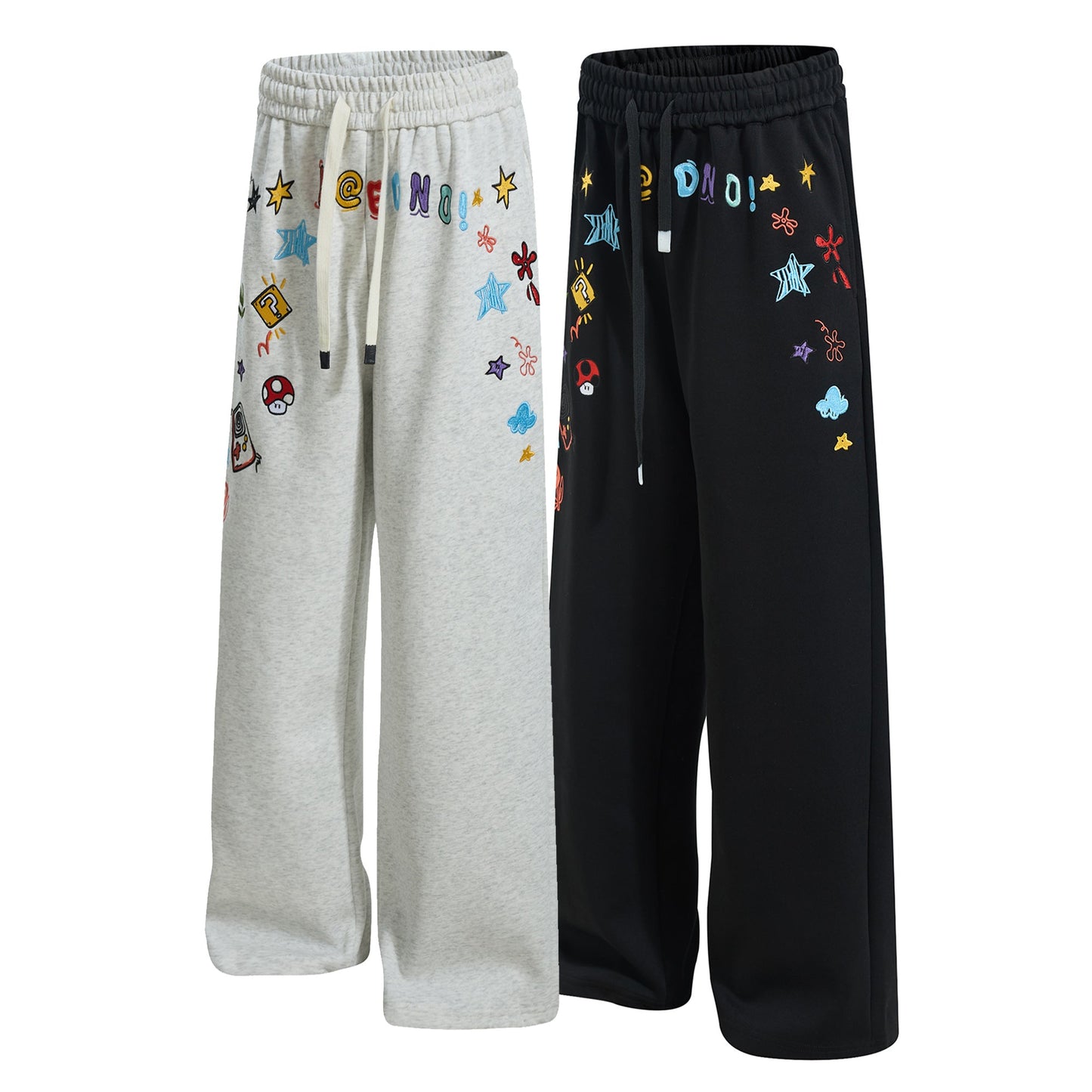 Cartoon Patch Decor | Loose Sweatpants - Luxuryurbanwear