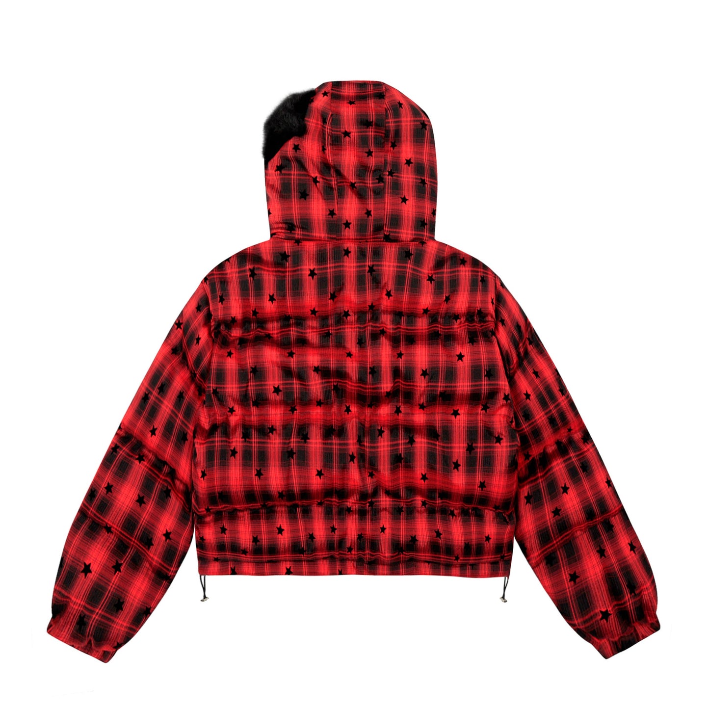 Plaid Spark | Star-Print Cropped Hoodie - Luxuryurbanwear