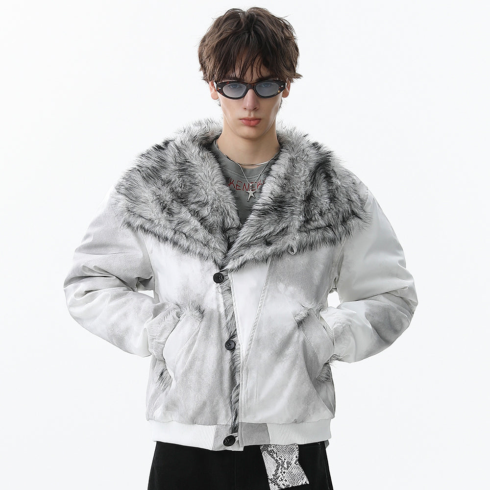 Faux-Fur Panel | Asymmetric Winter Jacket - Luxuryurbanwear