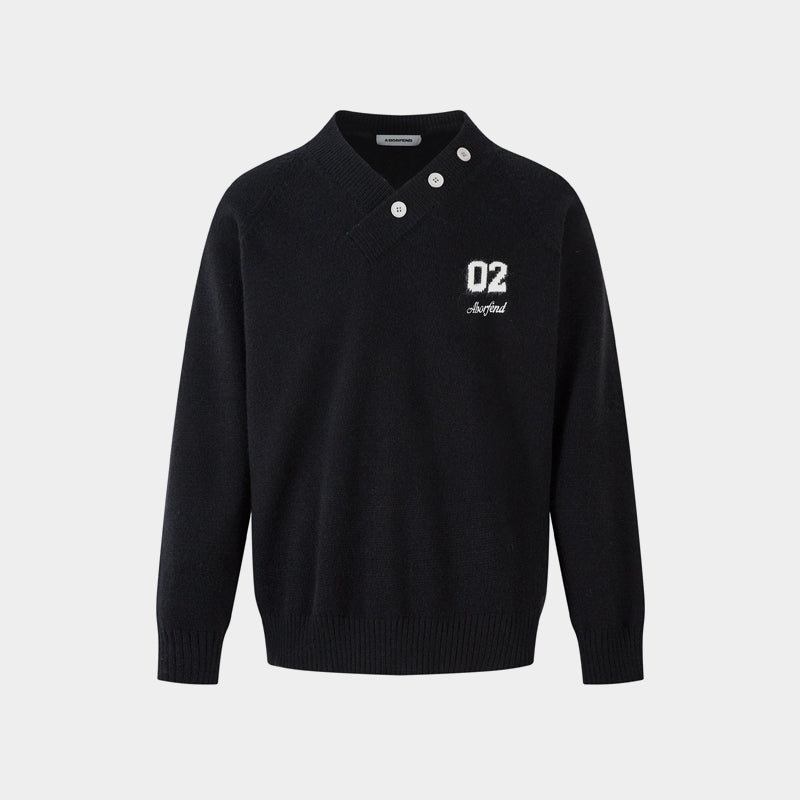 College Minimal | Knit V-neck Sweater - Luxuryurbanwear