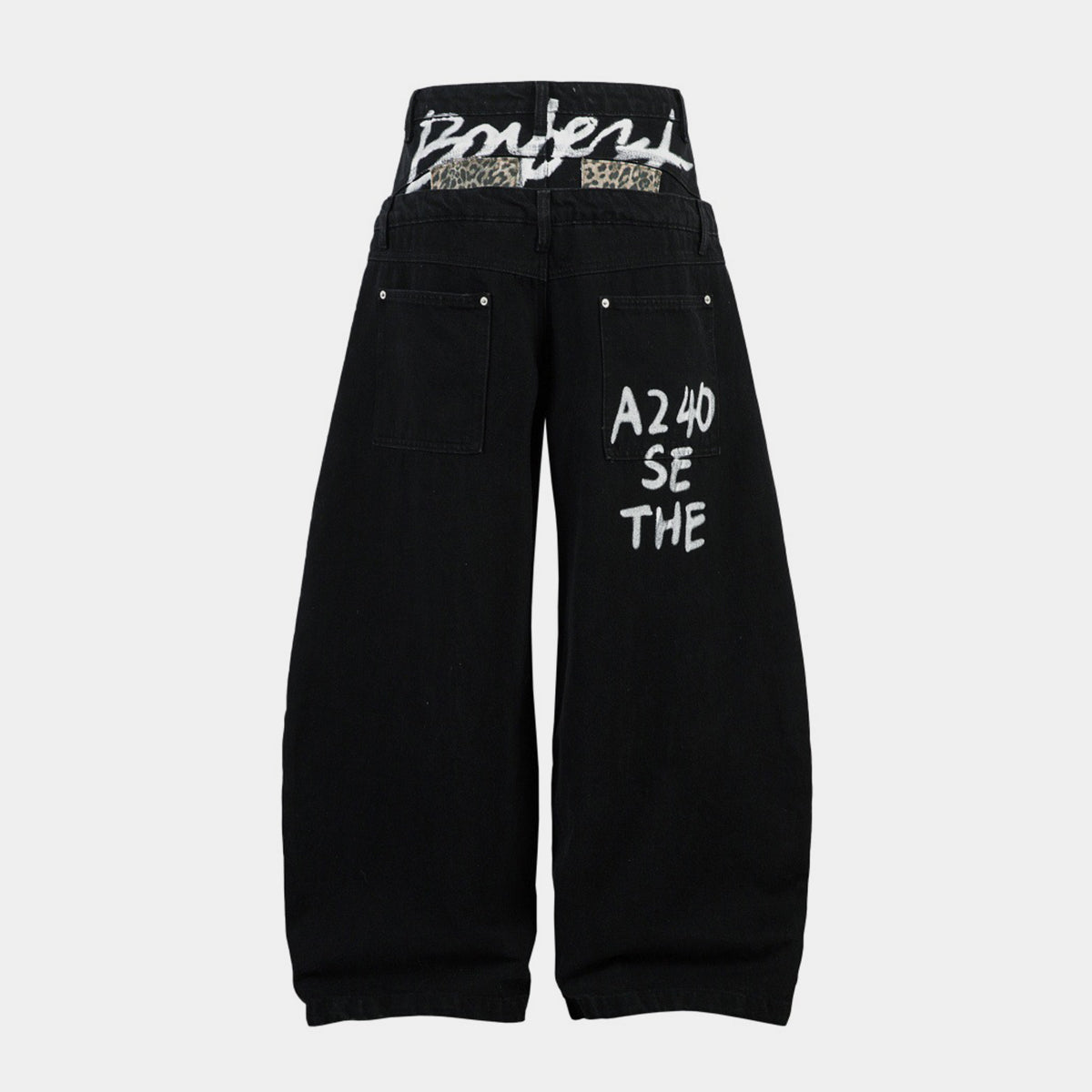 Leopard Graffiti | Patch Jeans Pants - Luxuryurbanwear