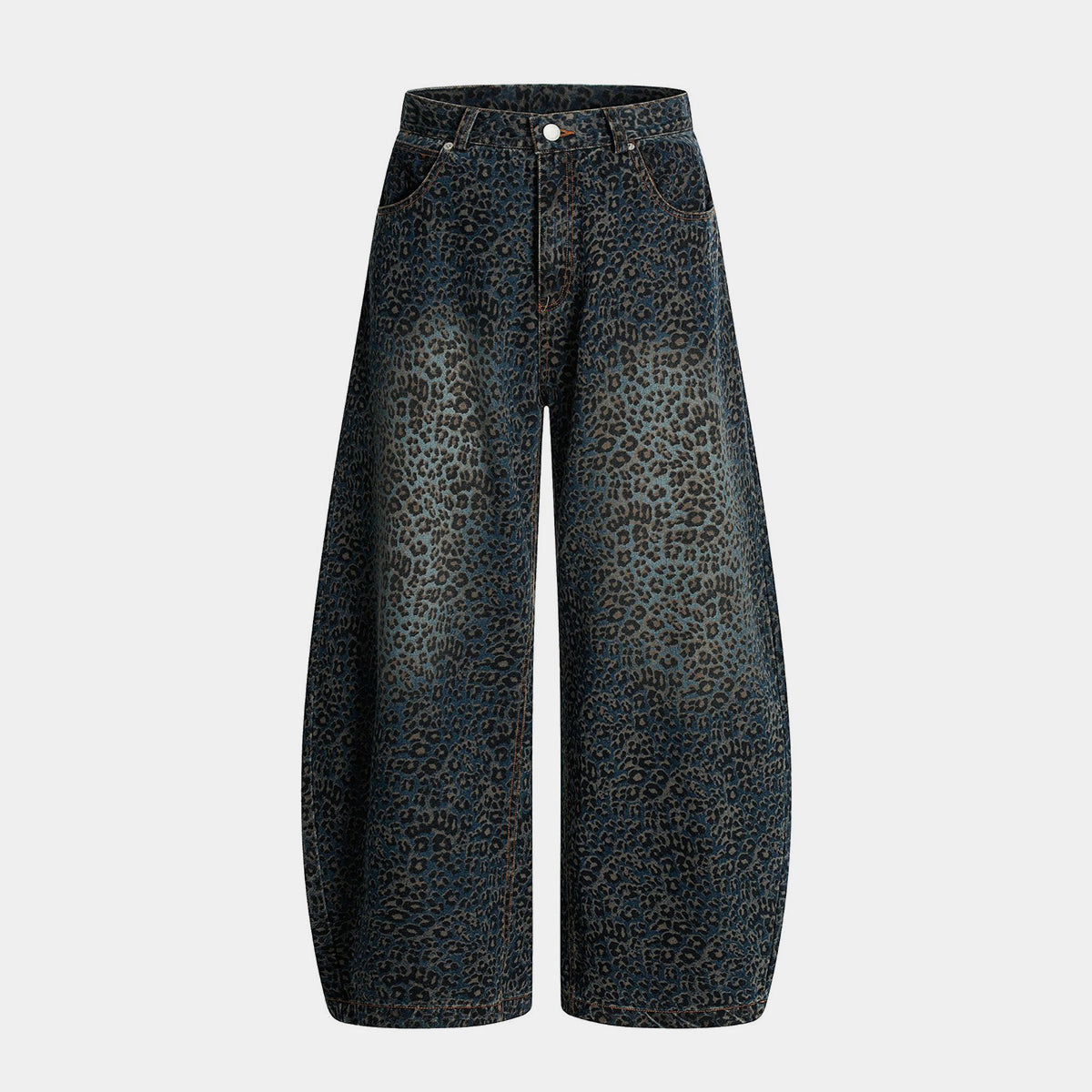 Leopard Print | Denim Street Barrel Jeans - Luxuryurbanwear