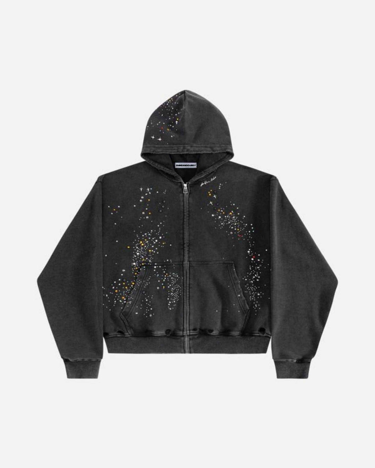 Zip Up Hoodie Rhinestone