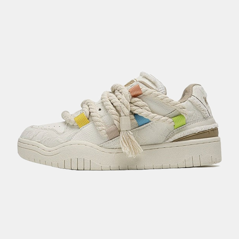 Rope Multicolor Chunky Shoes - Industrial Laced Platform Trainers | LuxuryUrbanwear