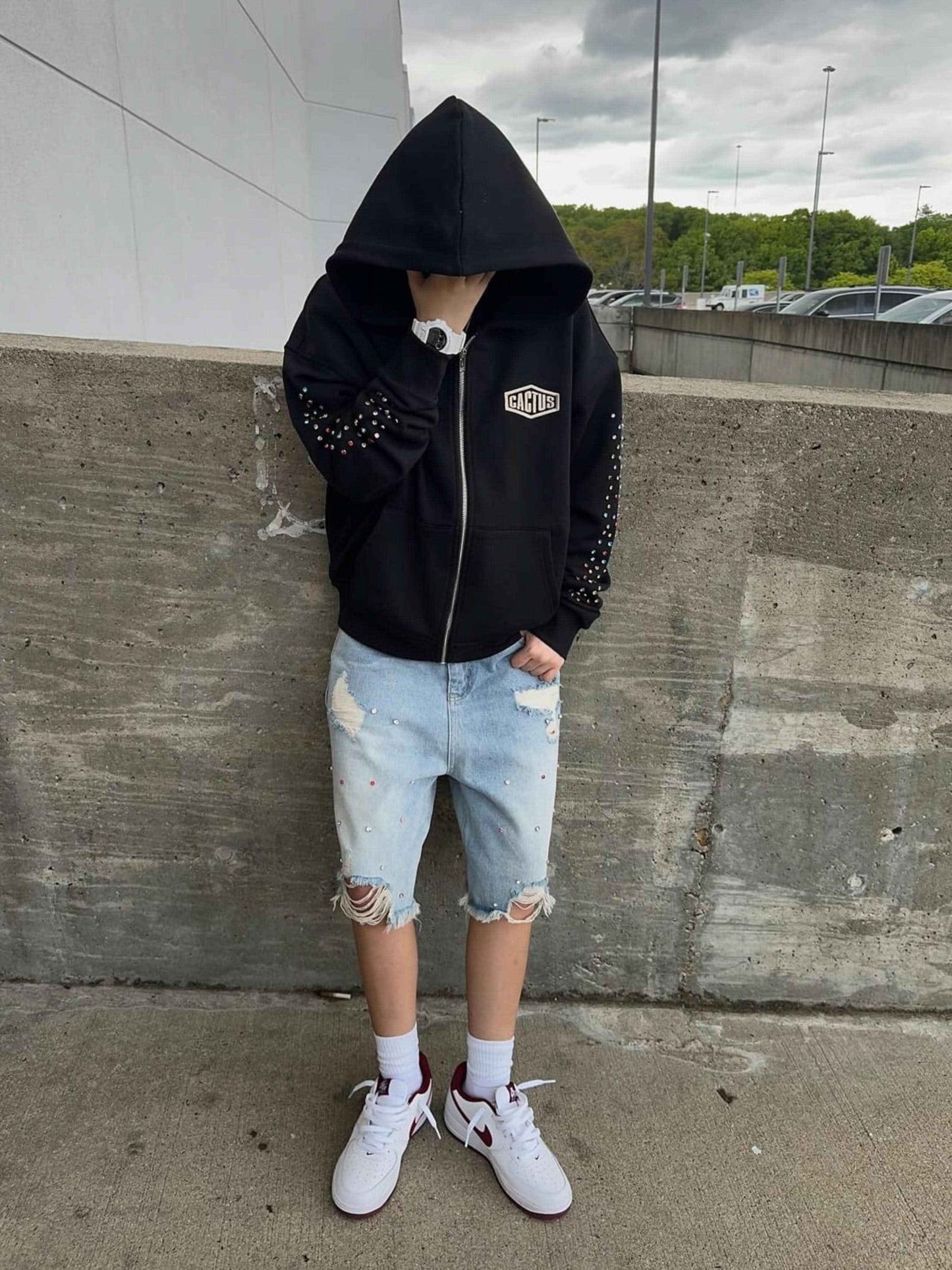 Denim Jorts Rhinestone