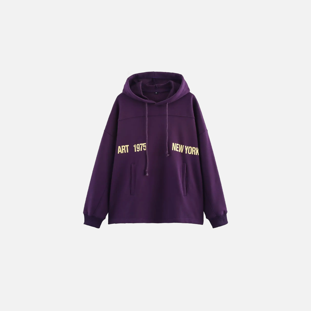 Stylish Lettering Loose Hoodie - Luxuryurbanwear