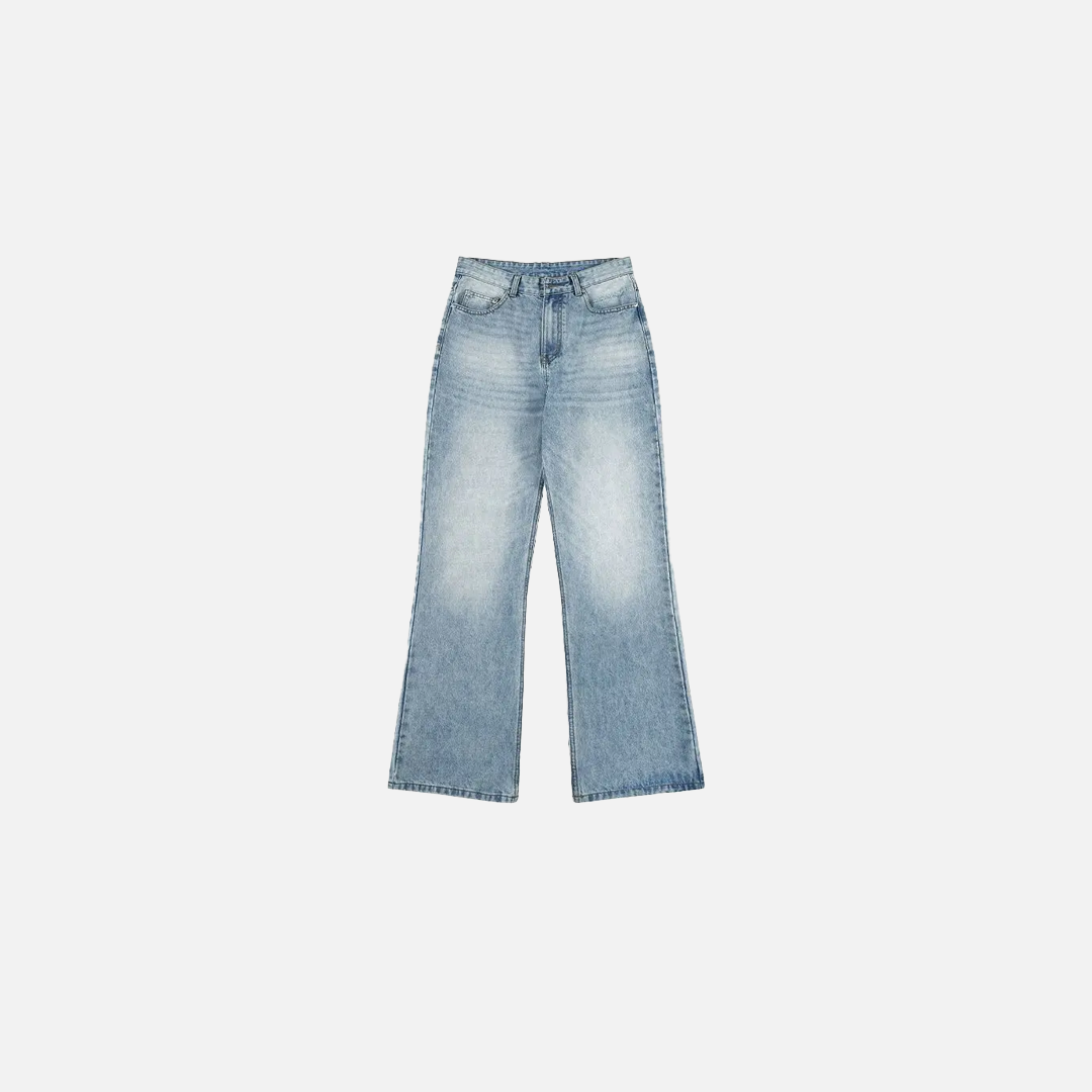 Comfort Slim Flared Light Blue Jeans - Luxuryurbanwear