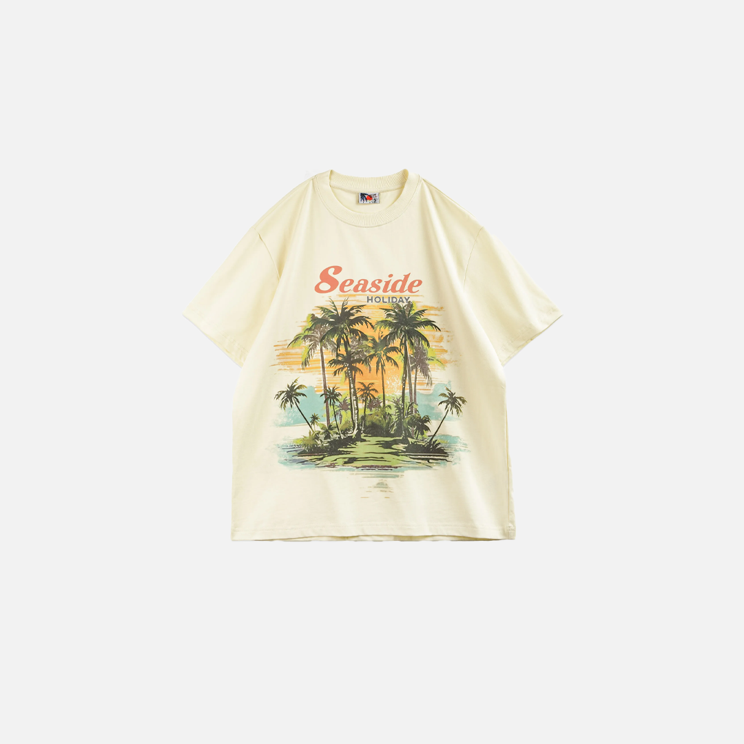 Comfortable Coconut Print Short Sleeve T-Shirt - Luxuryurbanwear