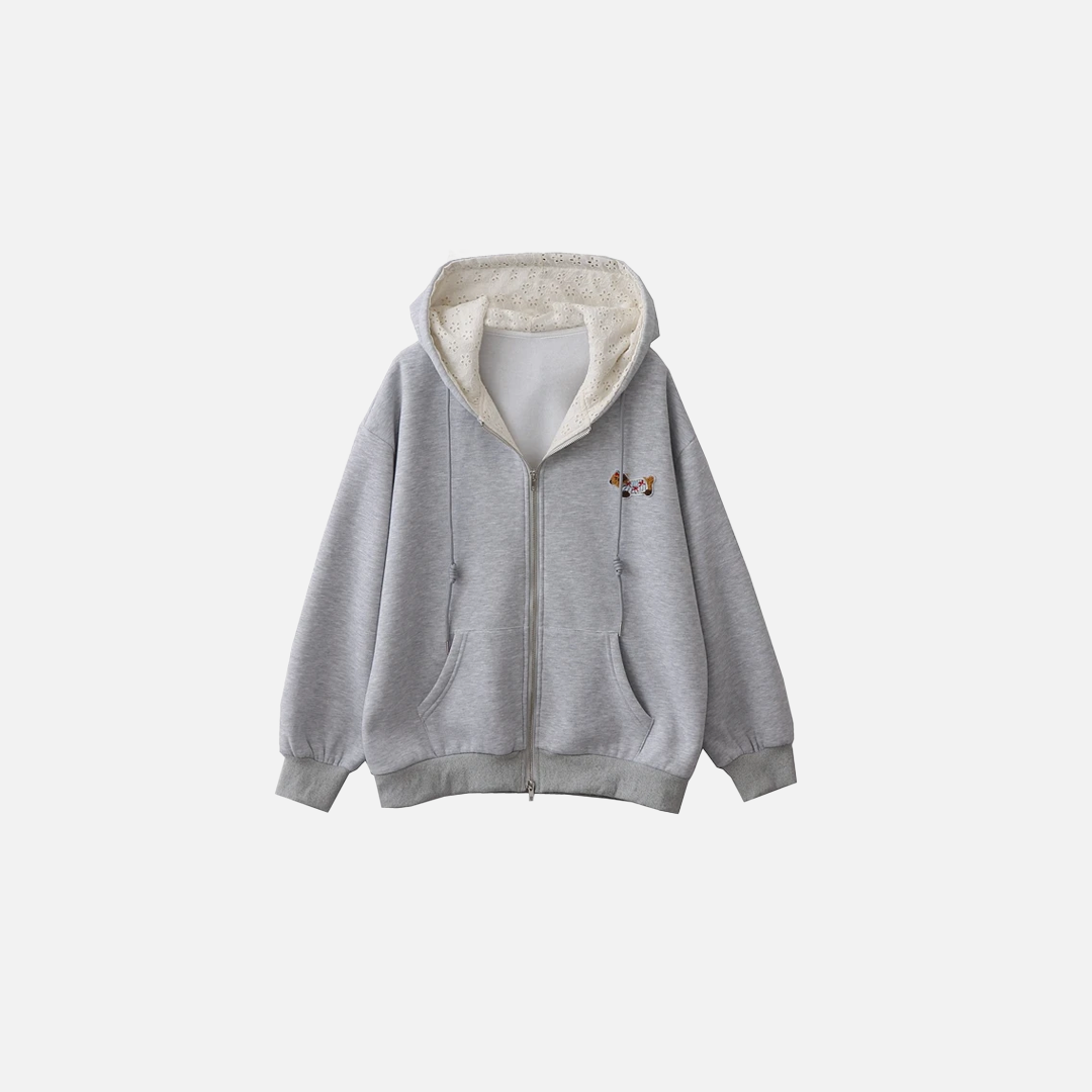 Velvet Embroidered Sweatshirt - Luxuryurbanwear