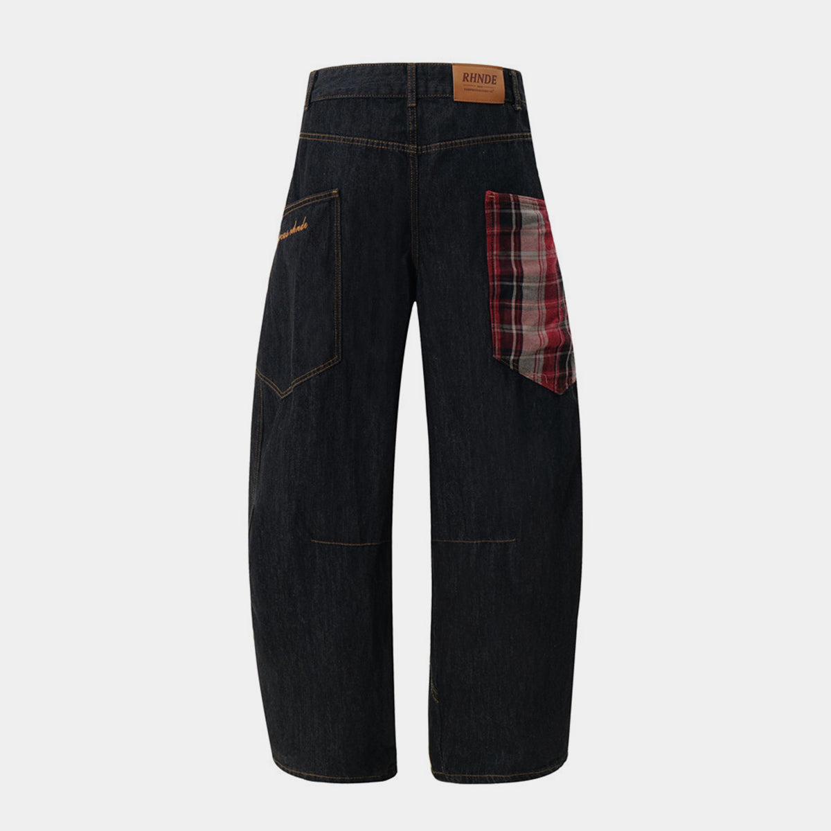 Plaid Patchwork | BAGGY BARREL Jeans - Luxuryurbanwear