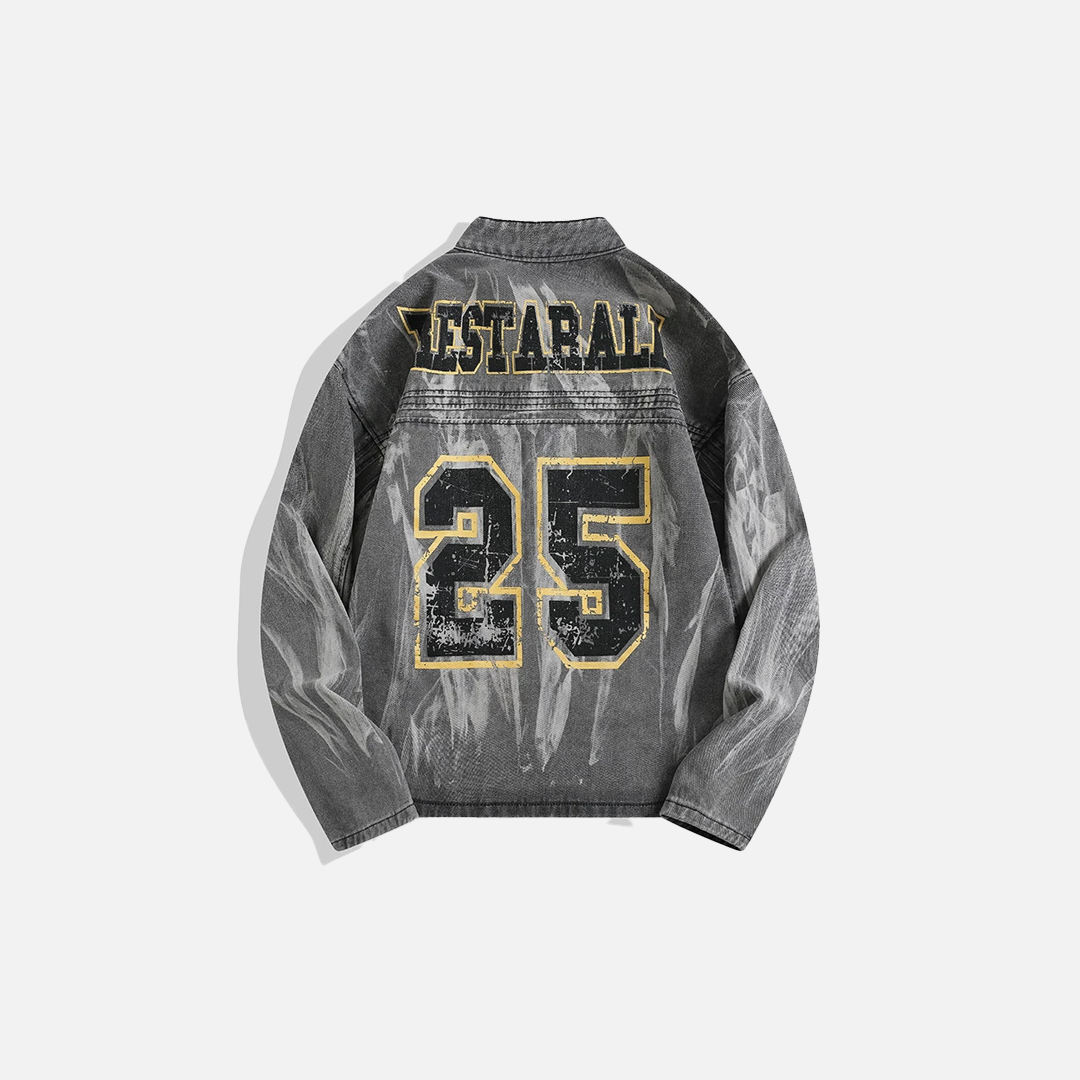 Versatile Streetwear Distressed Tie Dye Denim Jacket - Luxuryurbanwear