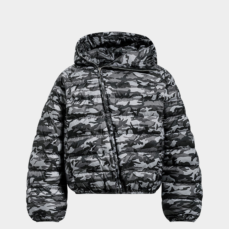 Camo Panel | Short Puffer Jacket - Luxuryurbanwear