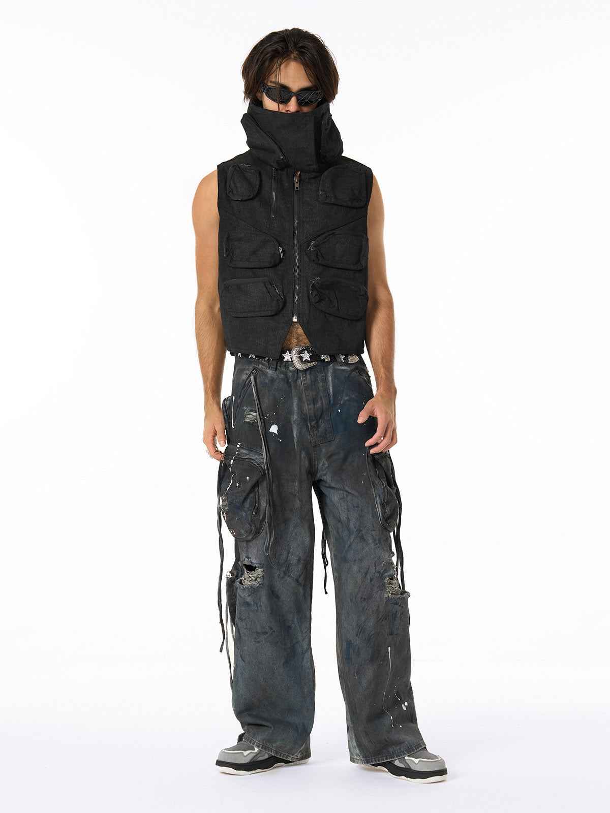 Heavy-Duty Multi-Pocket Multi-Zipper Vest