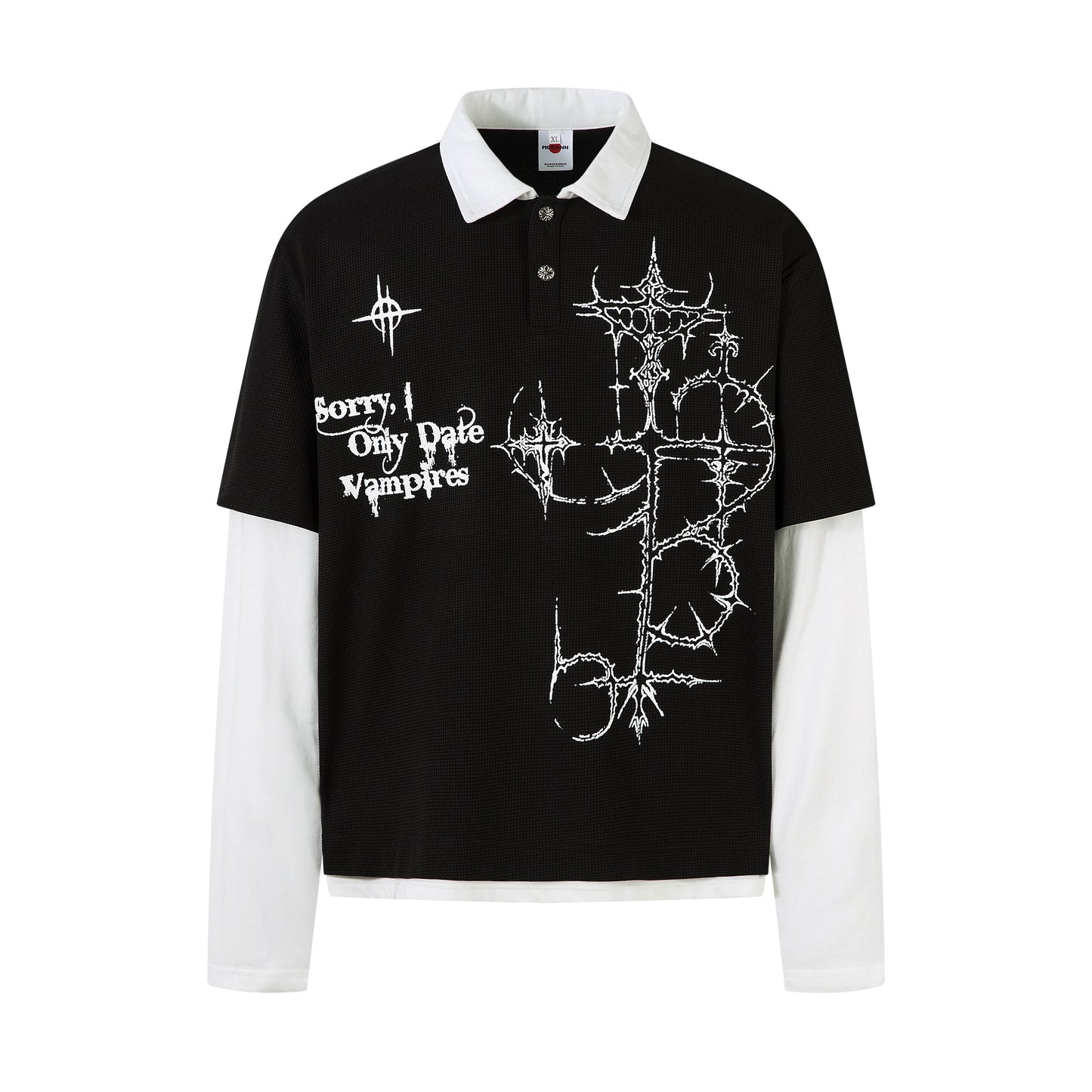 Gothic Vampire | Waffle Long Sleeve T-Shirt - Luxuryurbanwear