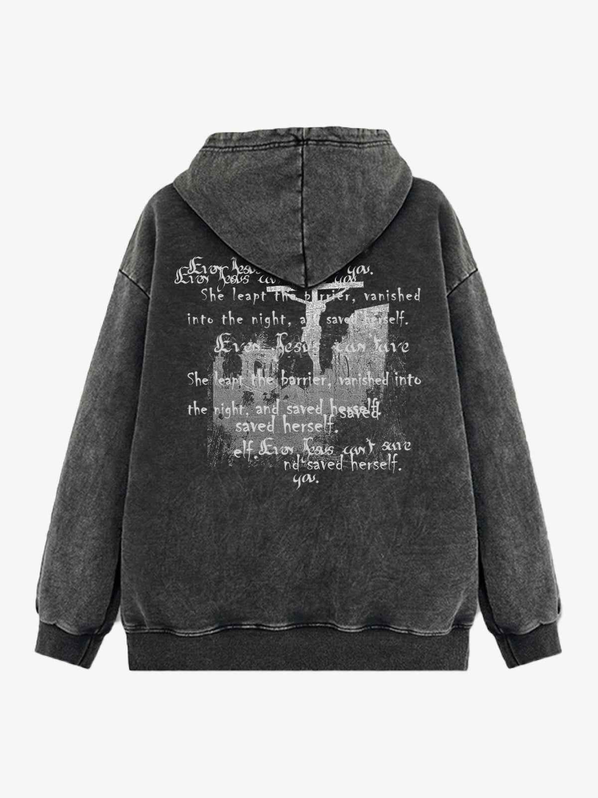 Metallic Script Letter Cross Graphic Hoodie