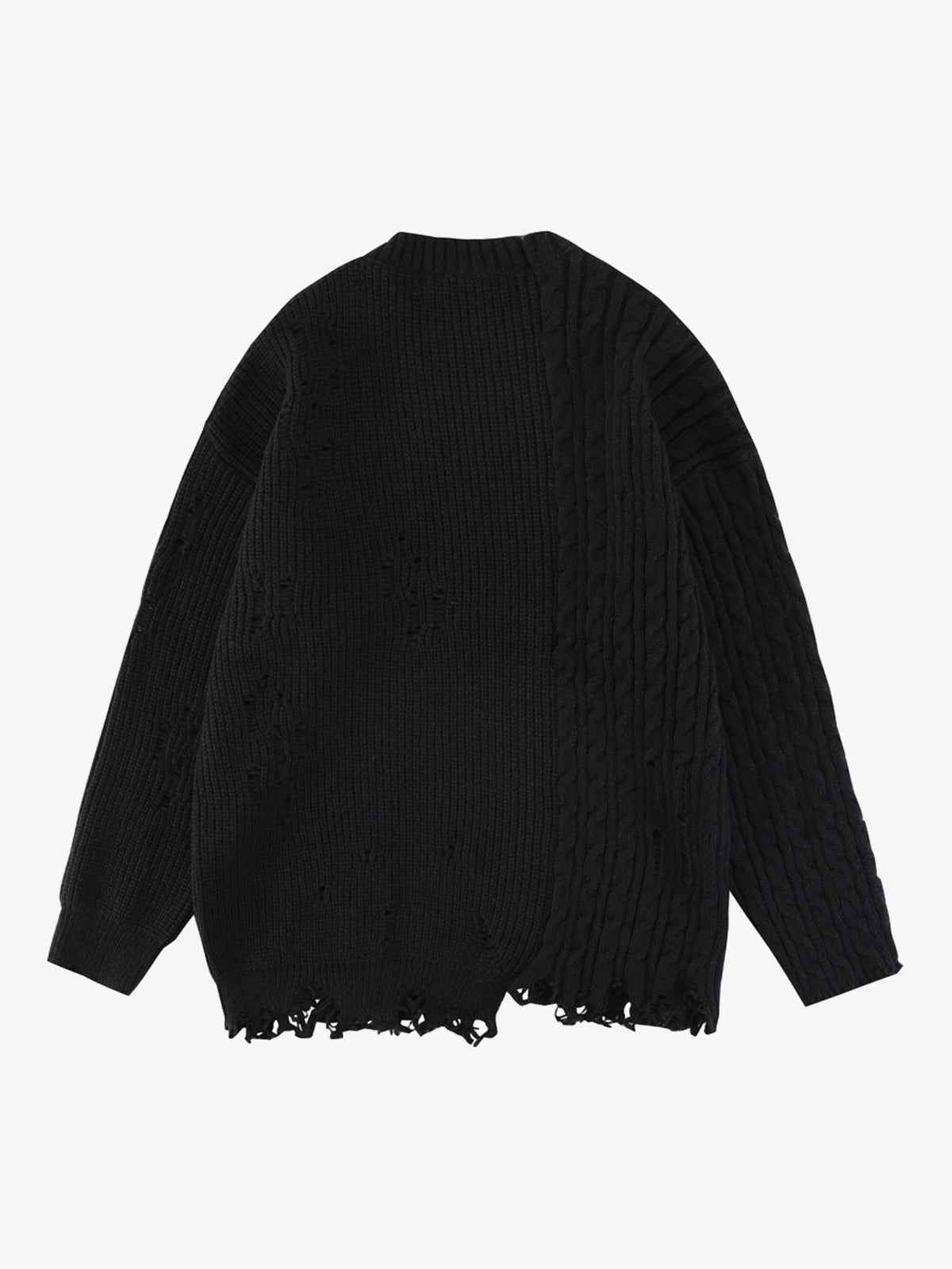 Cable Knit Crochet Hole Sweater